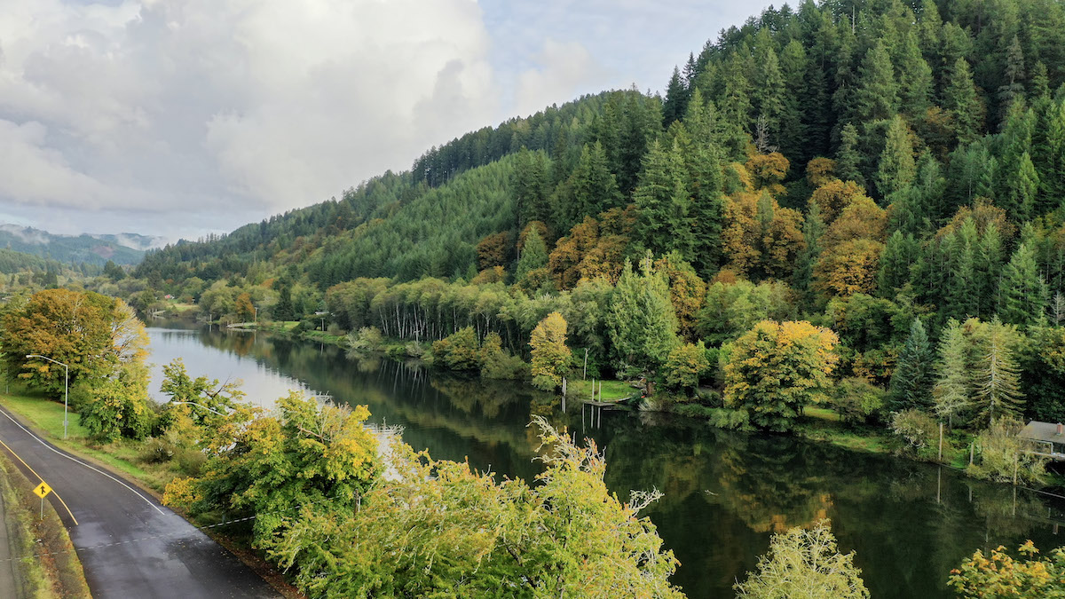 Umpqua River Reedsport Oregon by Tim Hurlbut