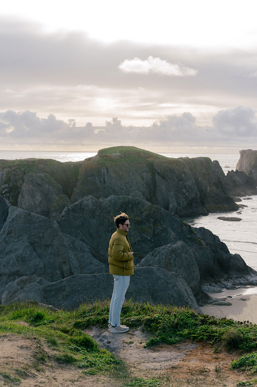 Man at Ocean Bandon Oregon by Snow Peak USA