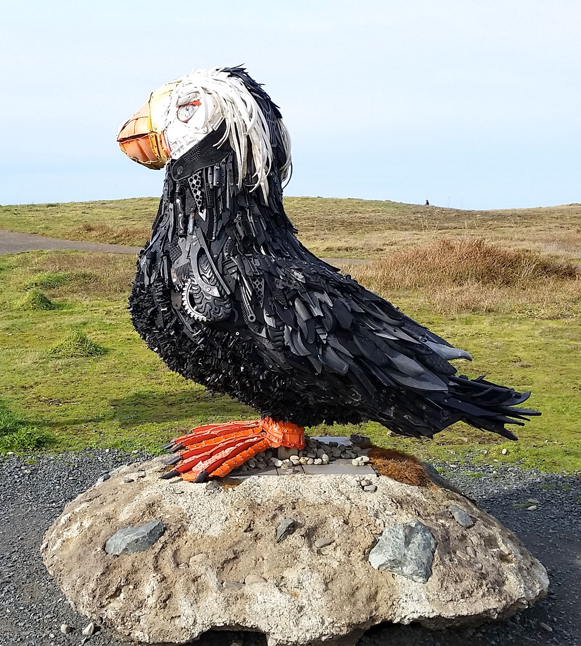 Cosmo the Tufted Puffin Art Sculpture by Washed Ashore Bandon Oregon s