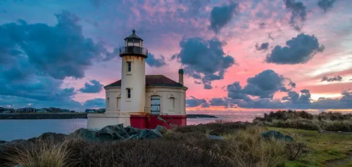 Coquille River Lighthouse Bandon Oregon by Manuela Durson