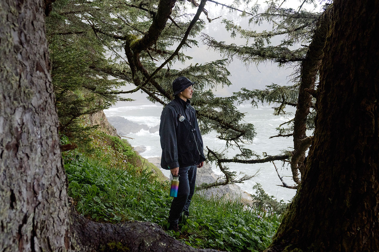 Man Hiking Samuel Boardman State Park Brookings Oregon by Snow Peak USA