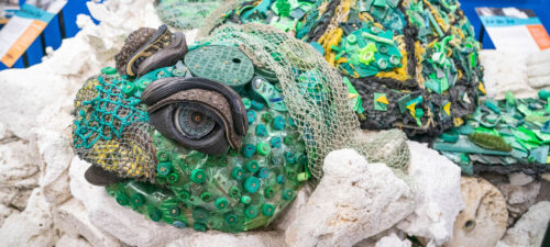 Washed Ashore recycled art turtle in Bandon, Oregon